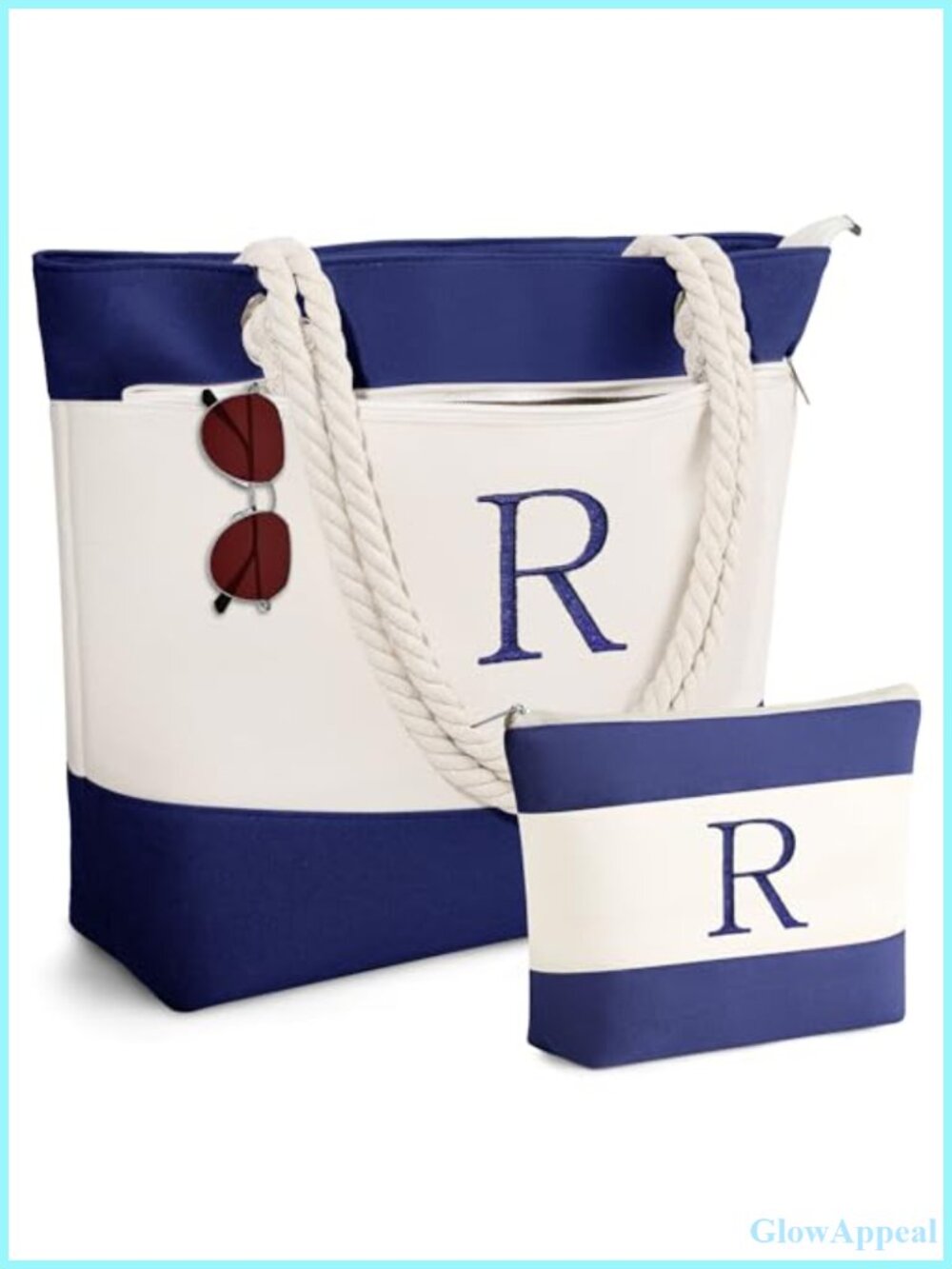 Extra Large Waterproof Canvas Beach Tote Bag Zipper Travel